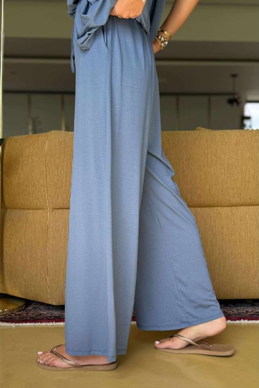 Made in Italy Essential Wide Leg Pant Denim 